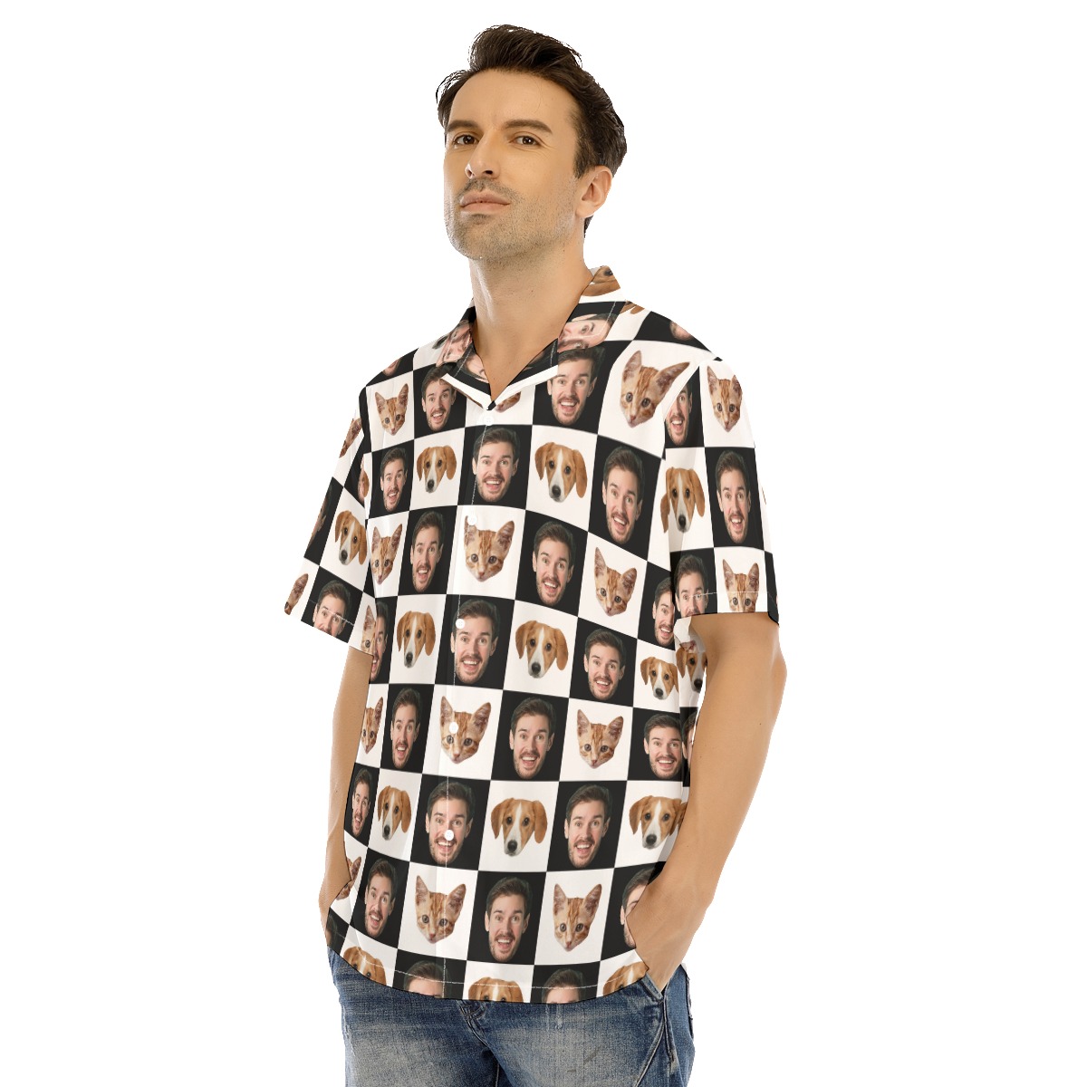 Funny Custom Dog Face And Owner Hawaiian Shirt