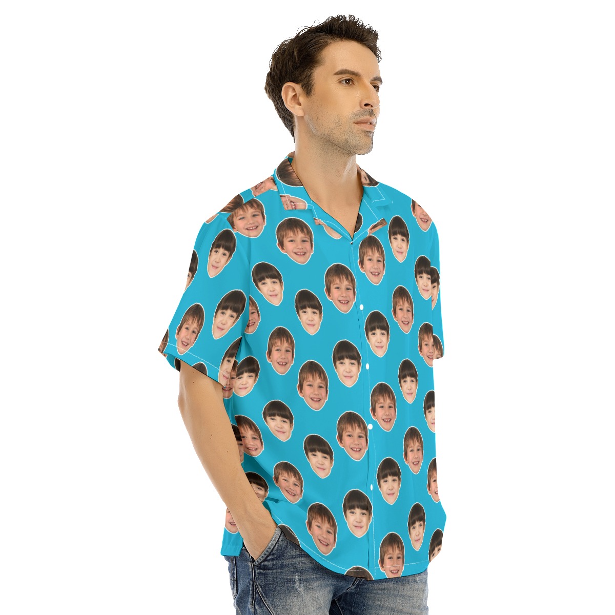 Cool Men's Button Up Shirt With 2 Faces