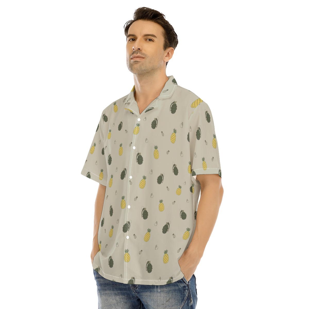 Fruit Button Up Shirt For Men