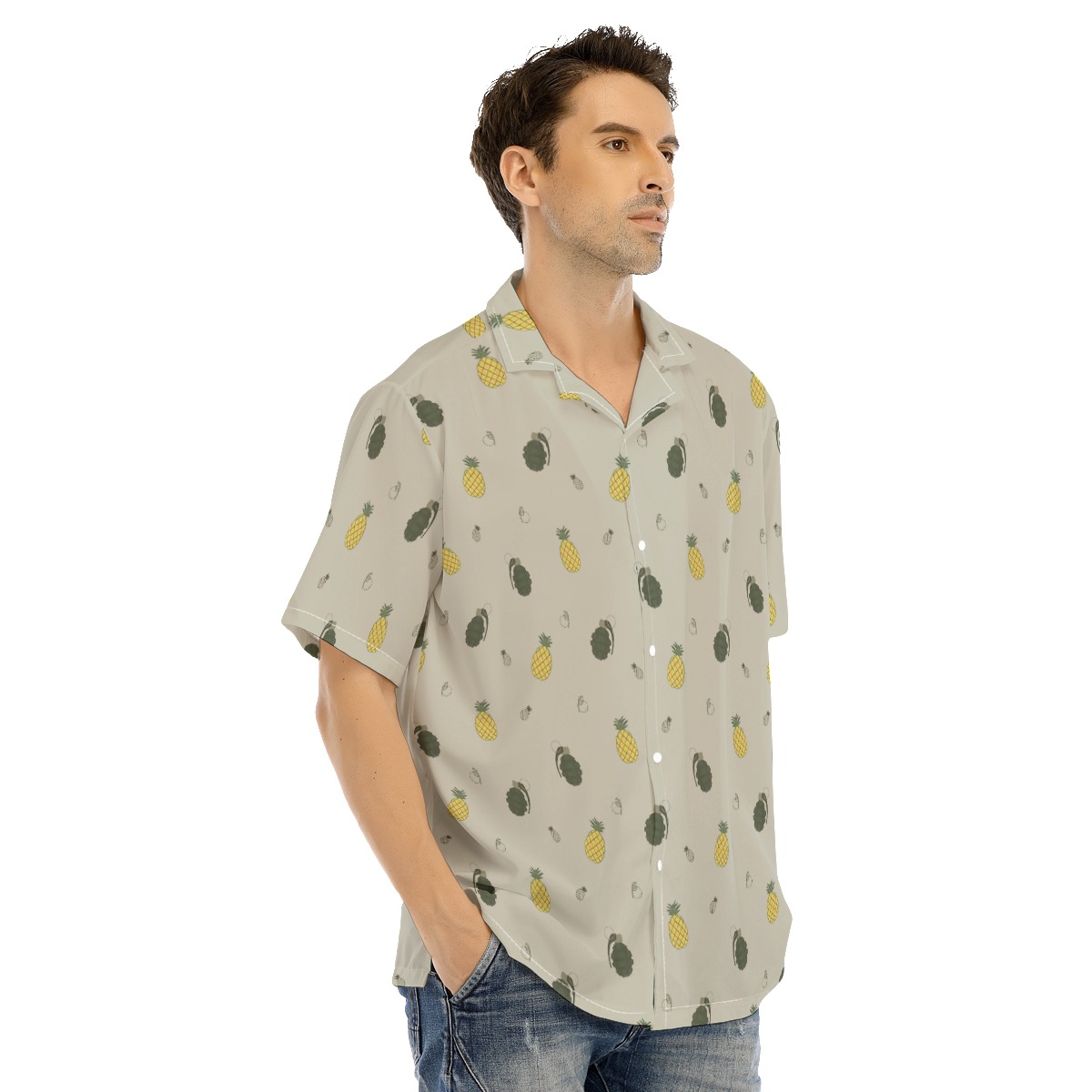 Fruit Button Up Shirt For Men