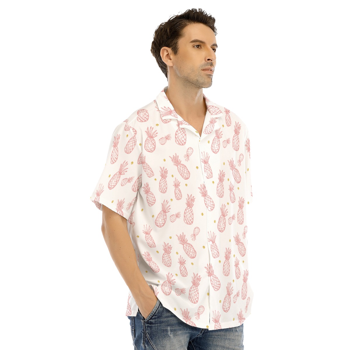 Pineapple White Hawaiian Shirt For Men