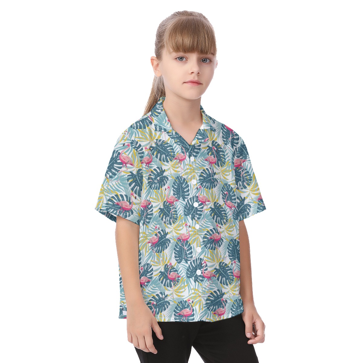 Cute Flamingo Tropical Aloha Kid's Shirt