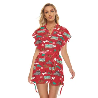 National Lampoons Hawaiian Dress With Tie