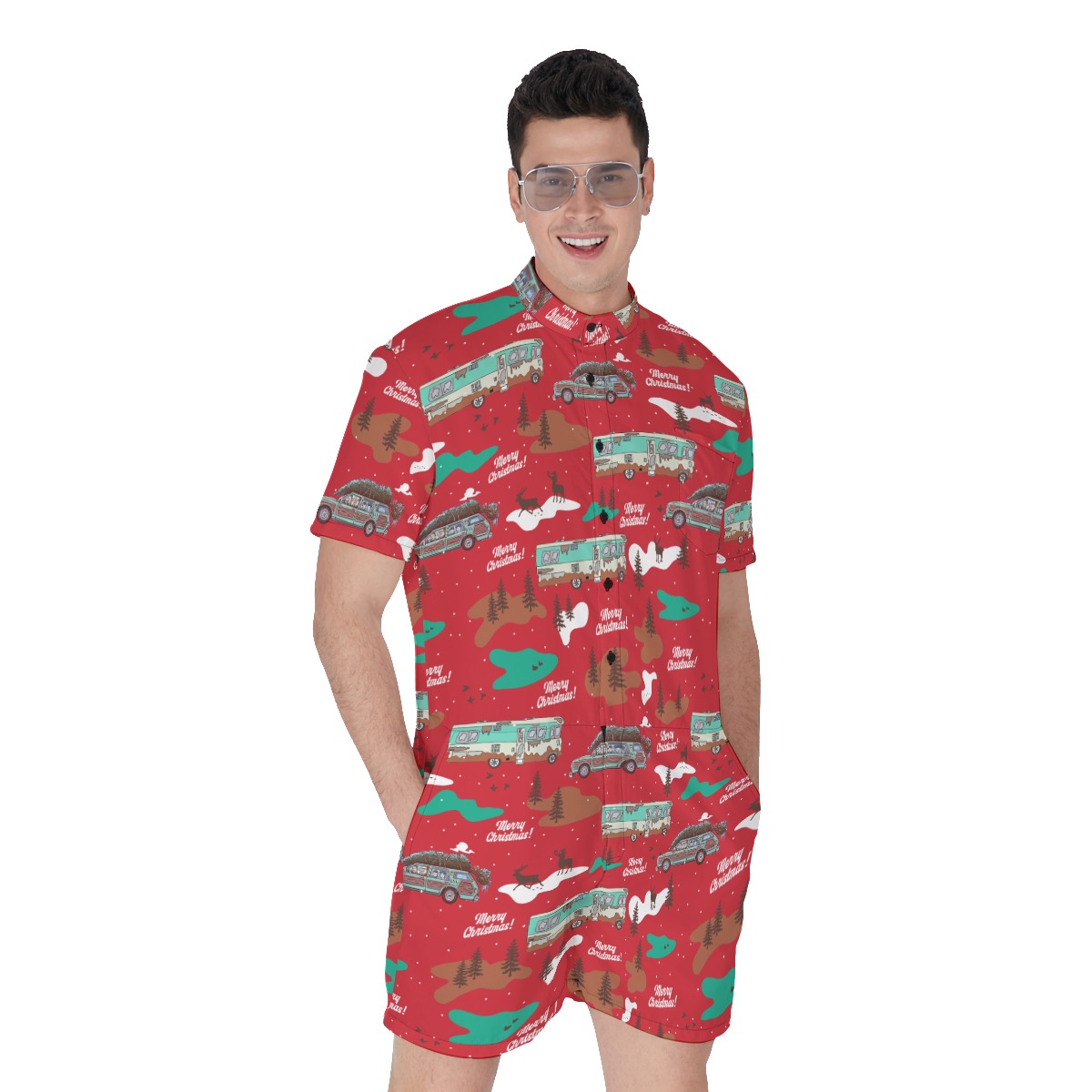 National Lampoons Christmas Hawaiian Romper For Men - variant image 1