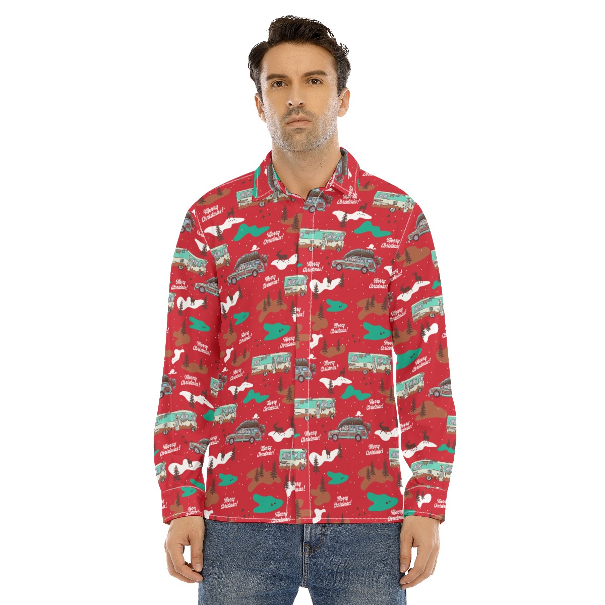 Men's Christmas Vacation Long Sleeve Hawaiian Shirt - variant image 1