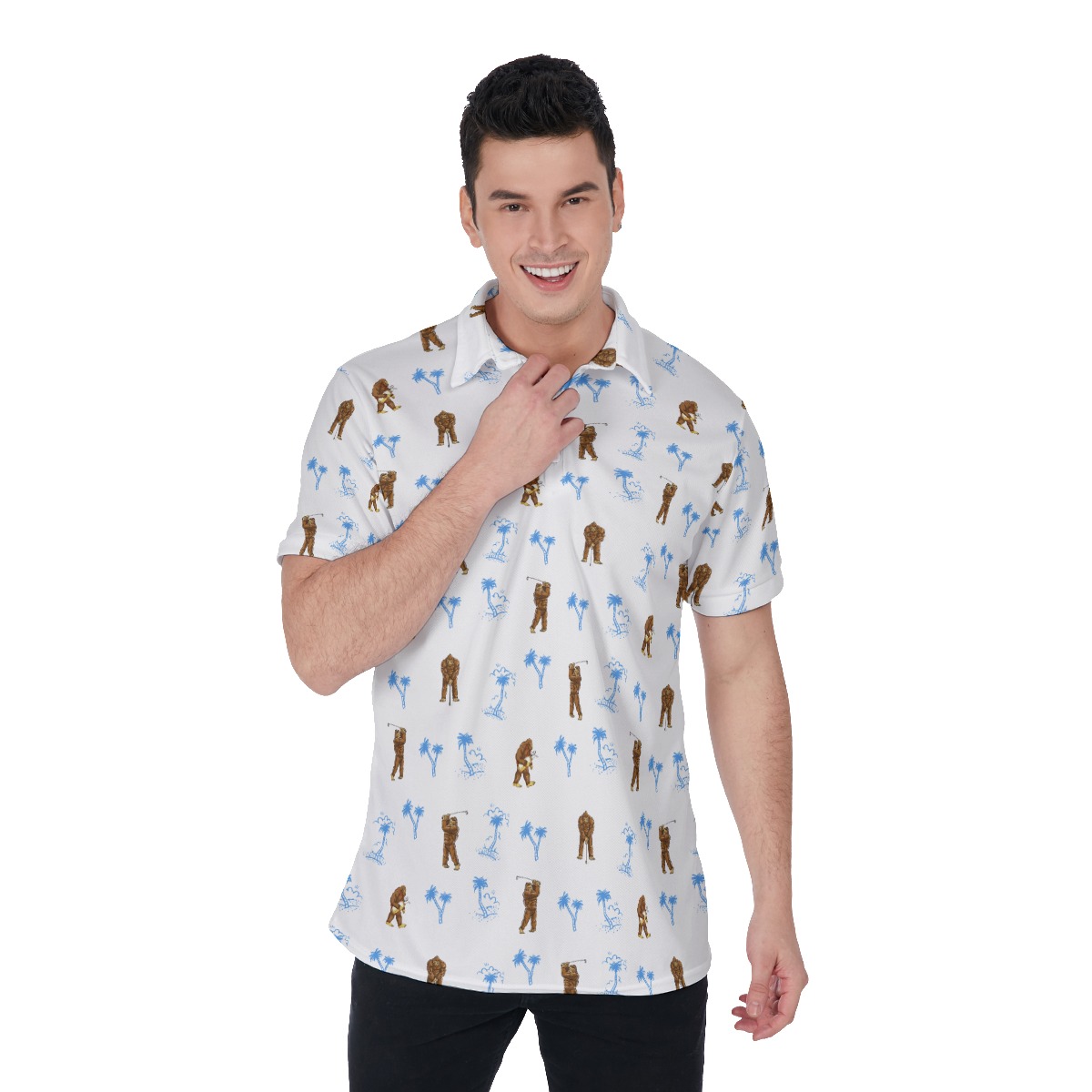 Men's Palm Tree Bigfoot Golf Shirt - variant image 1