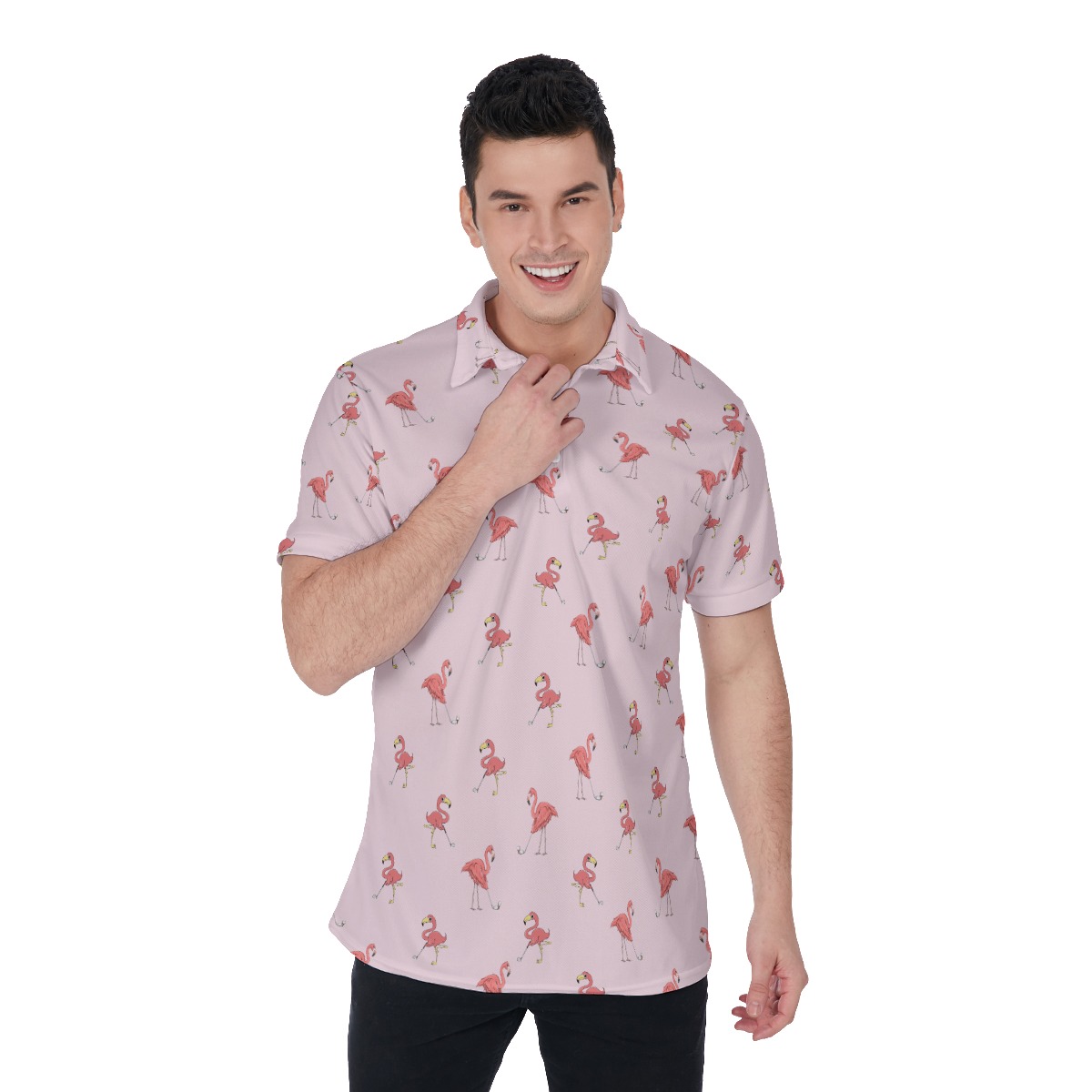 Funny Flamingo Men's Golf Shirt - variant image 1