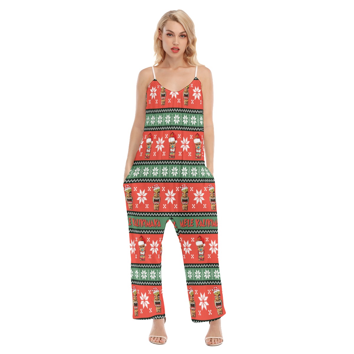 Women's Tiki Mele Kalikimaka Hawaiian Jumpsuit - variant image 1