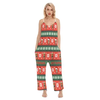 Women's Tiki Mele Kalikimaka Hawaiian Jumpsuit