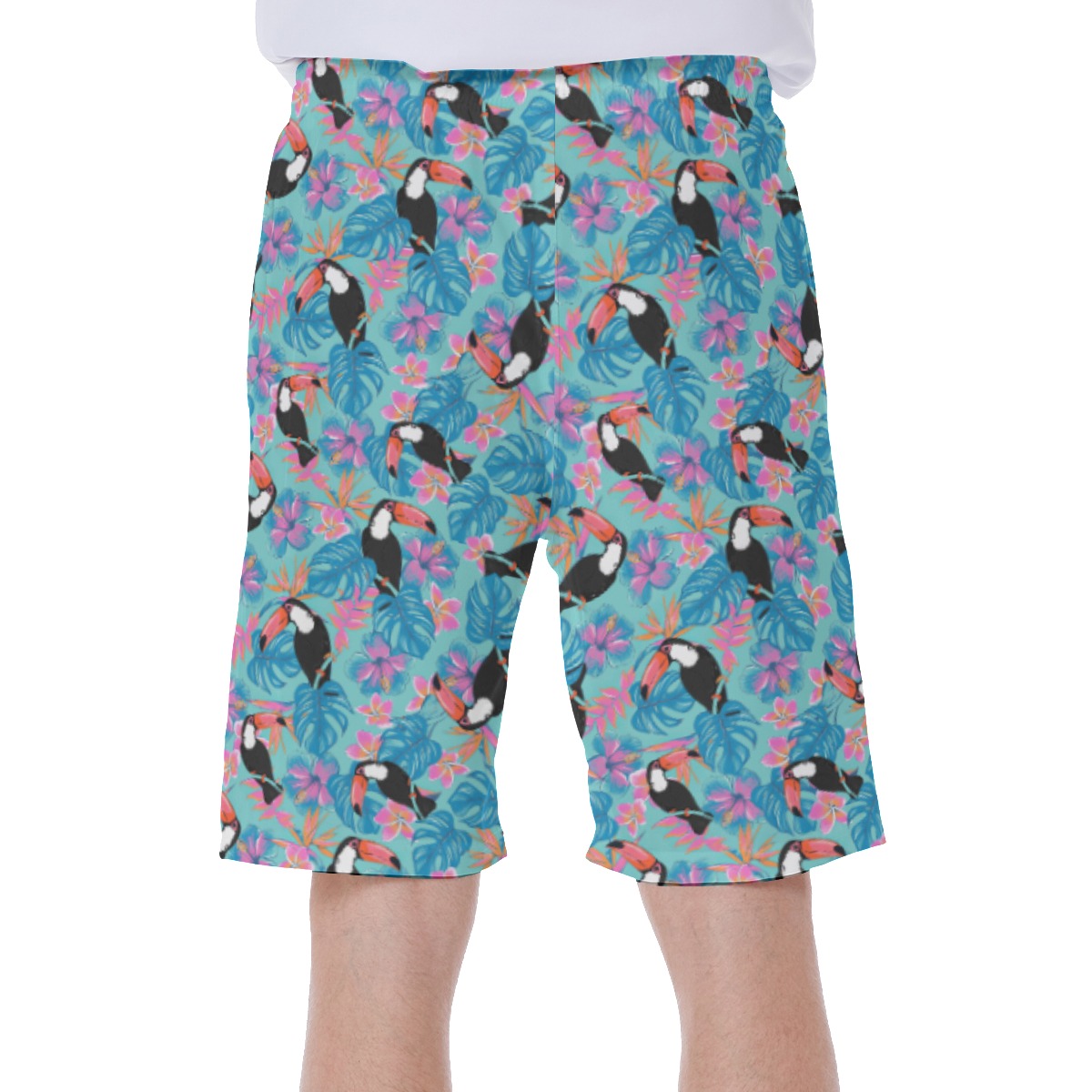 Cool Tropical Parrot Blue Summer Swimwear For Men