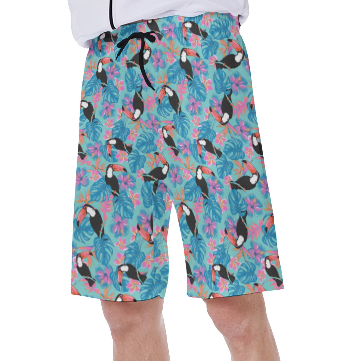 Cool Tropical Parrot Blue Summer Swimwear For Men