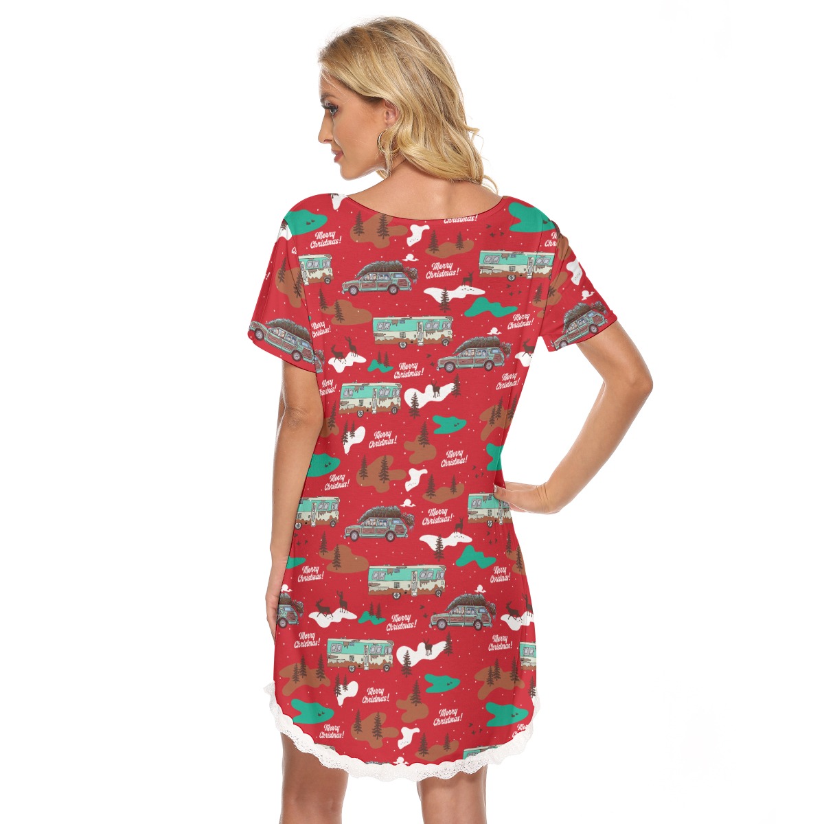 National Lampoons Hawaiian Dress With Lace