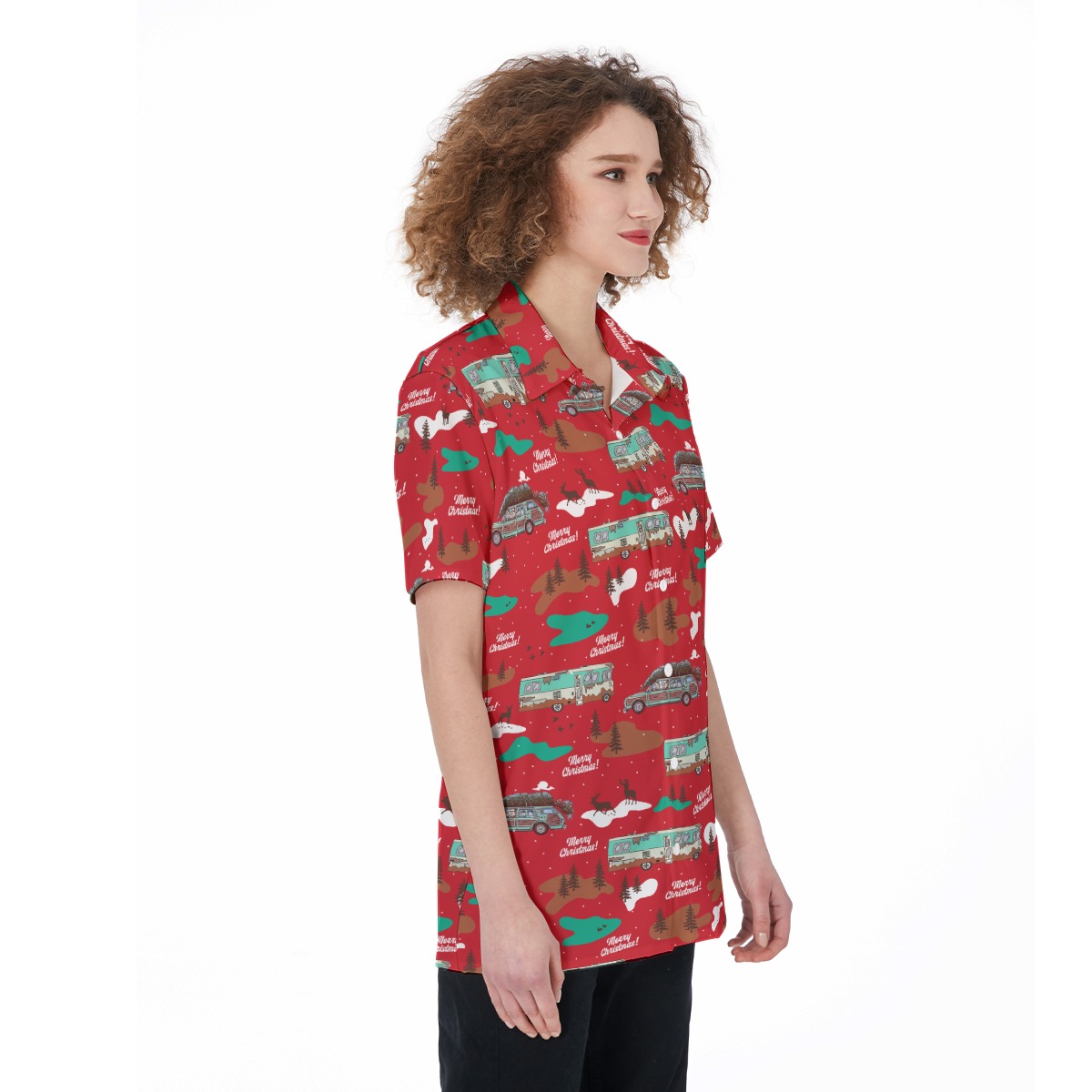 Women's Christmas Vacation Red Hawaiian Shirt