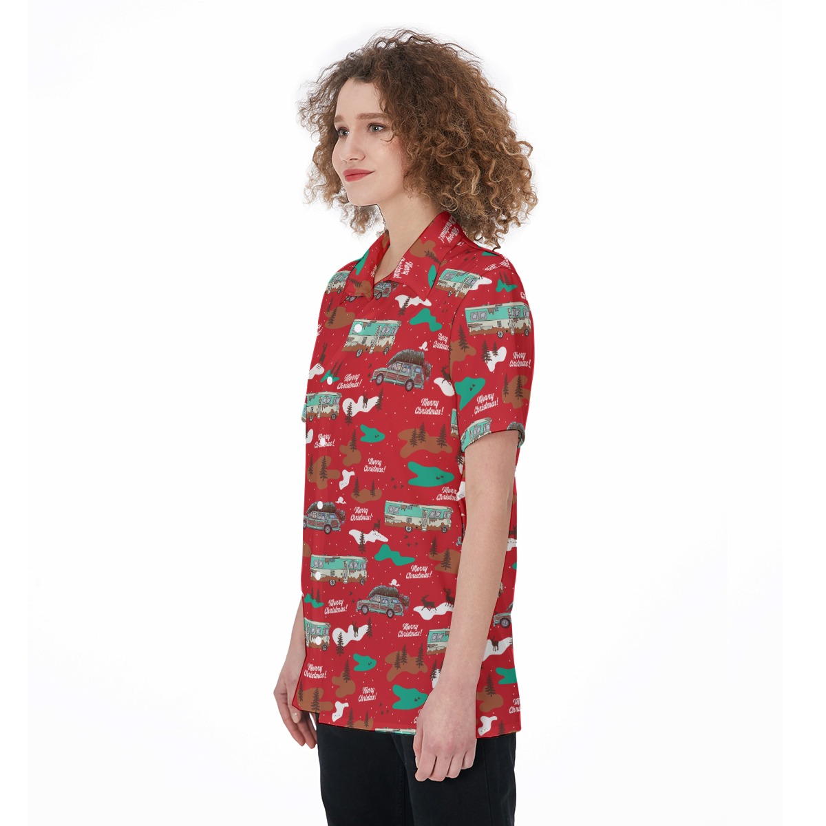 Women's Christmas Vacation Red Hawaiian Shirt
