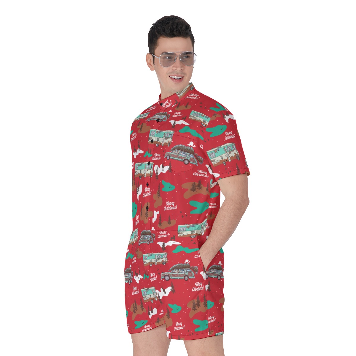 National Lampoons Christmas Hawaiian Romper For Men