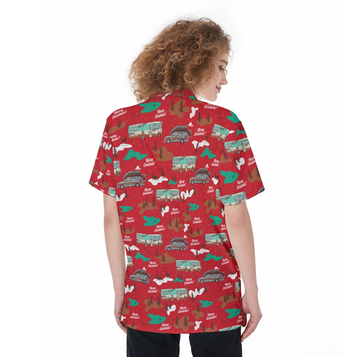 Women's Christmas Vacation Red Hawaiian Shirt