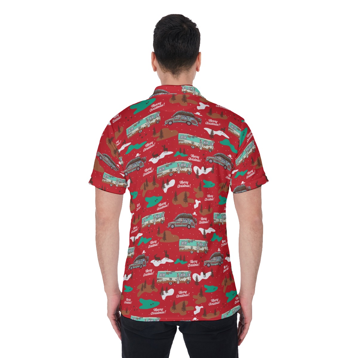 National Lampoons Christmas Hawaiian Polo Shirt For Men