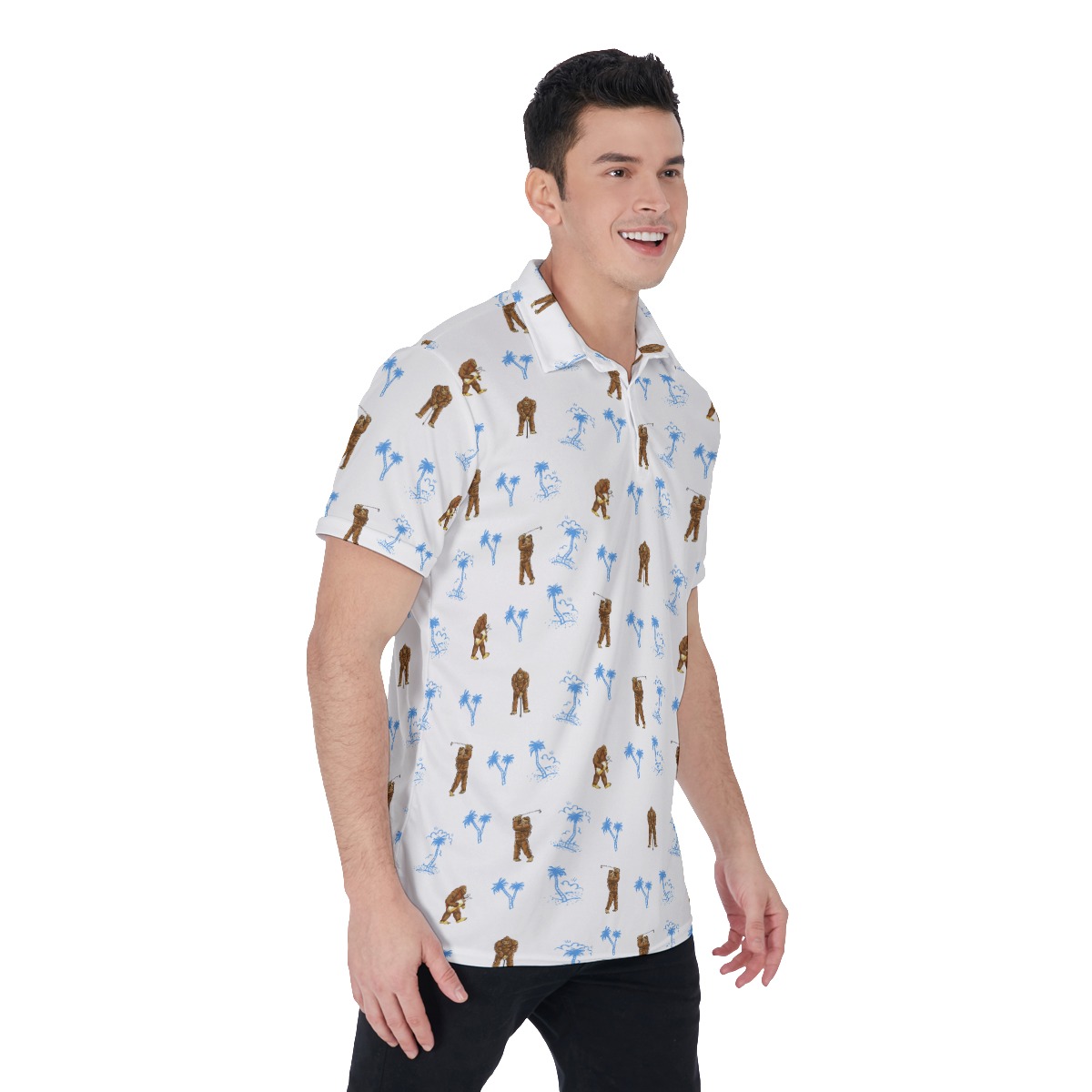 Men's Palm Tree Bigfoot Golf Shirt