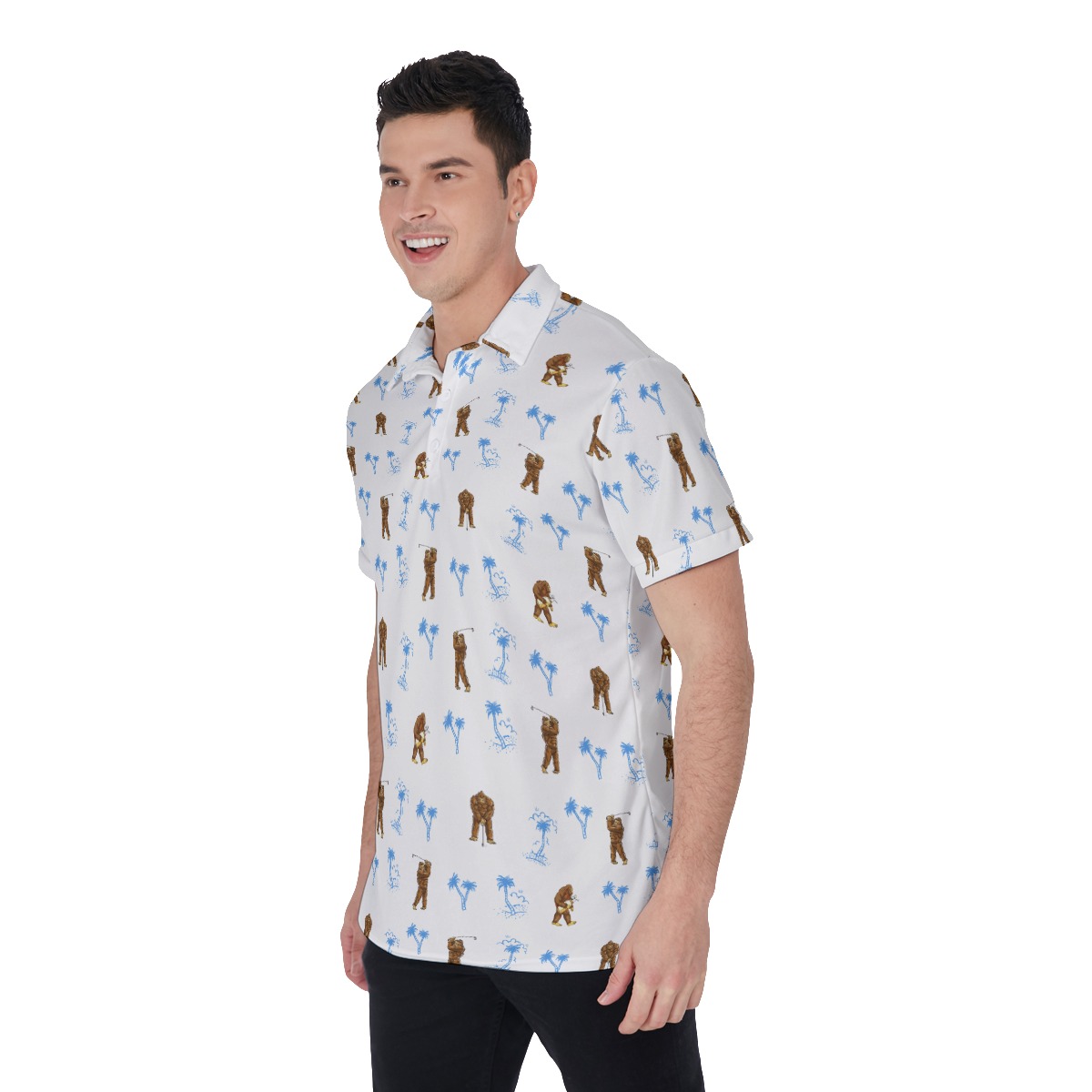 Men's Palm Tree Bigfoot Golf Shirt