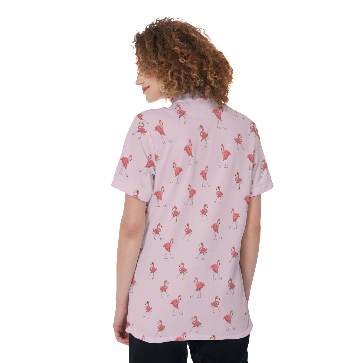 Funny Flamingo Pink Golf Shirt For Women