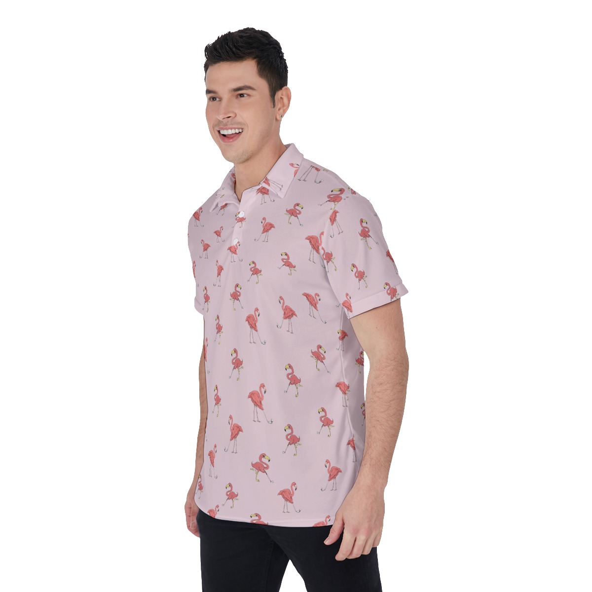 Funny Flamingo Men's Golf Shirt