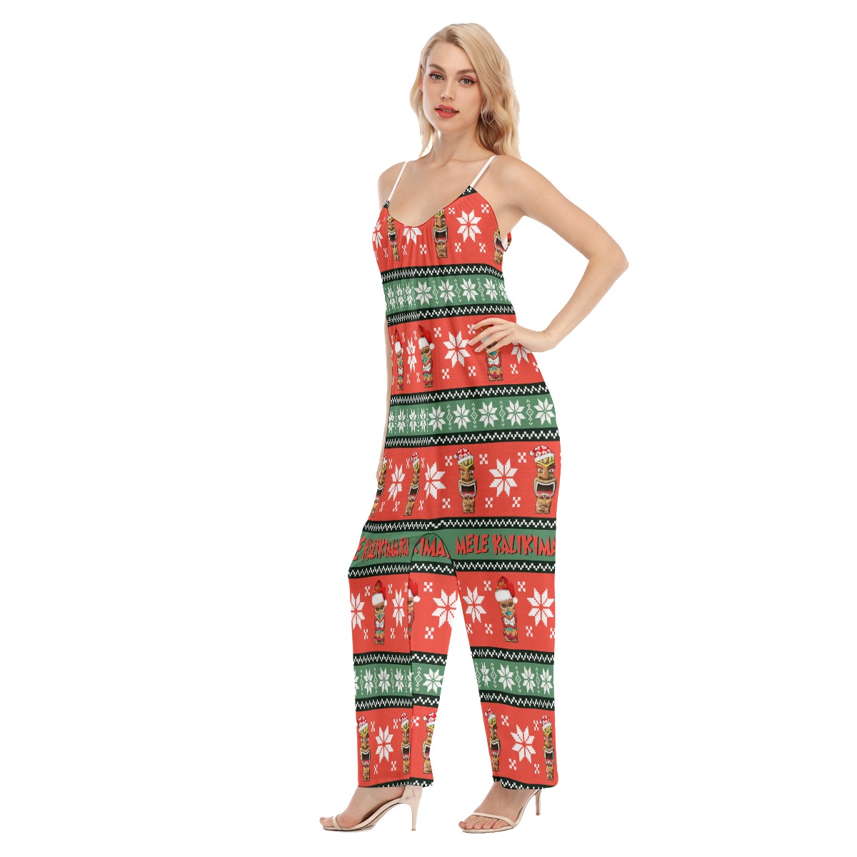 Women's Tiki Mele Kalikimaka Hawaiian Jumpsuit