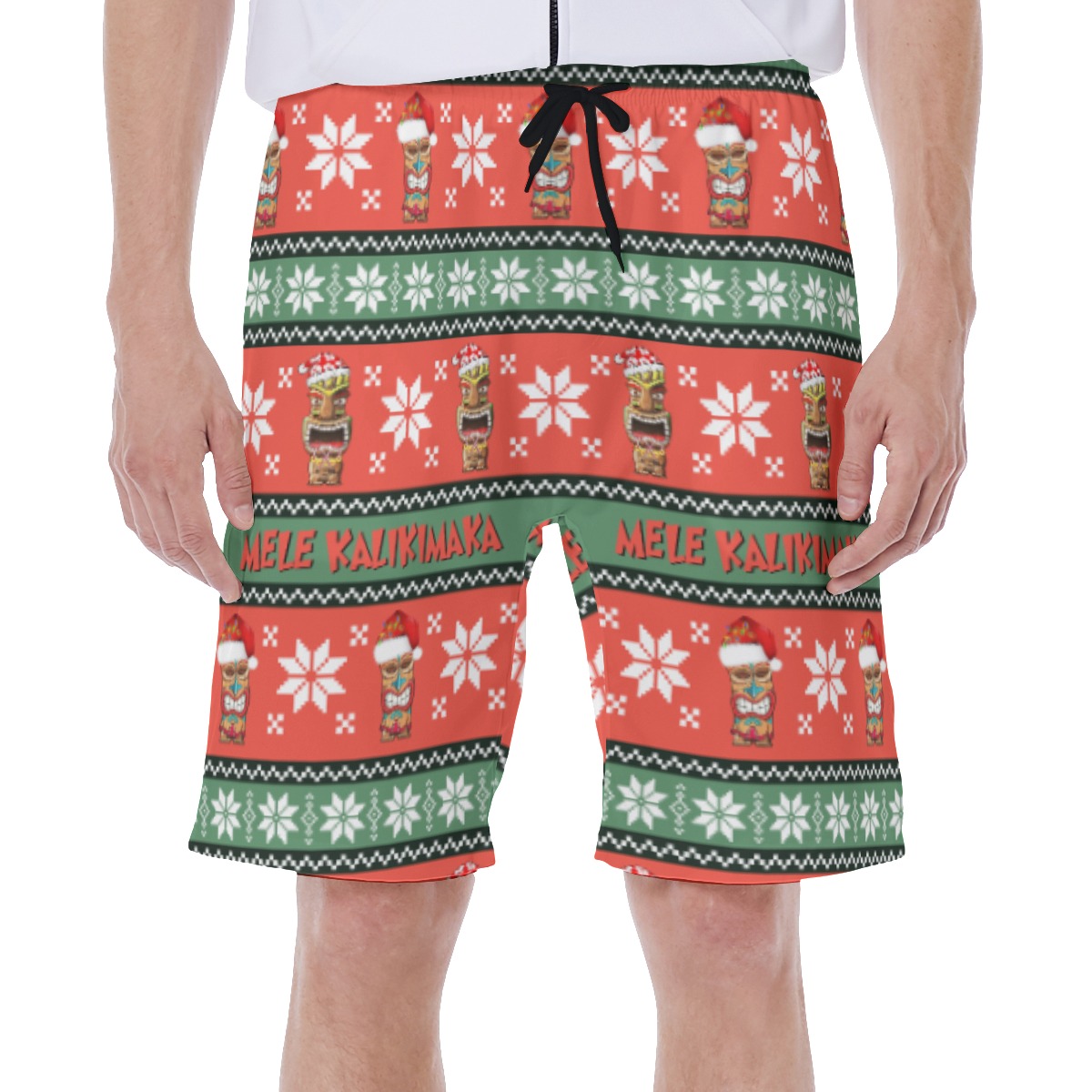 Men's Christmas Luau Tiki Hawaiian Swim Trunks - variant image 1