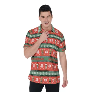 Mele Kalikimaka Tiki Christmas Hawaiian Polo Shirt For Men