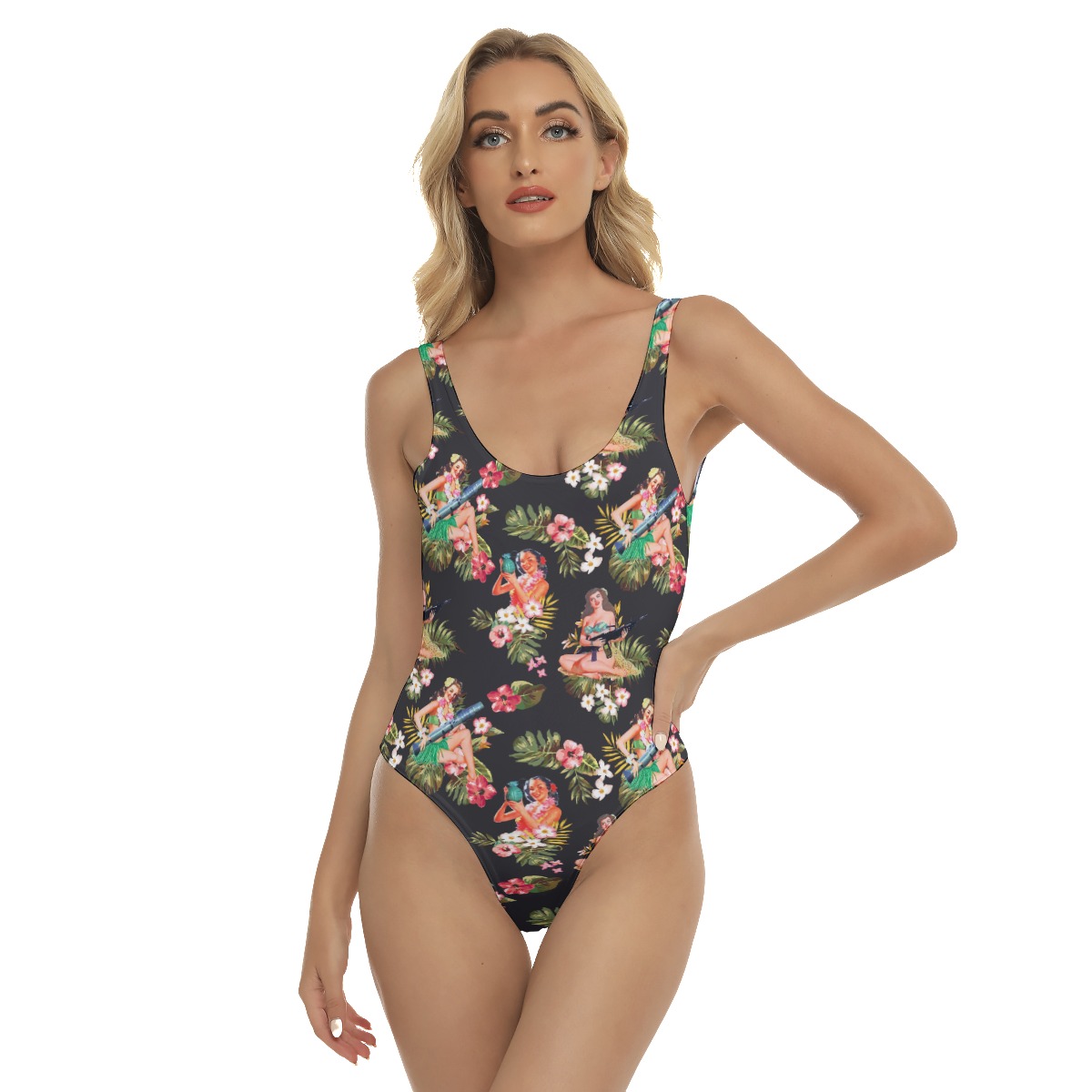 Women's Tactical Hula Girls Hawaiian One Piece Swimsuit - variant image 1