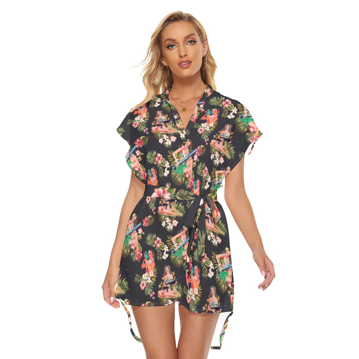Tactical Hula Girls Hawaiian Dress With Tie - variant image 1