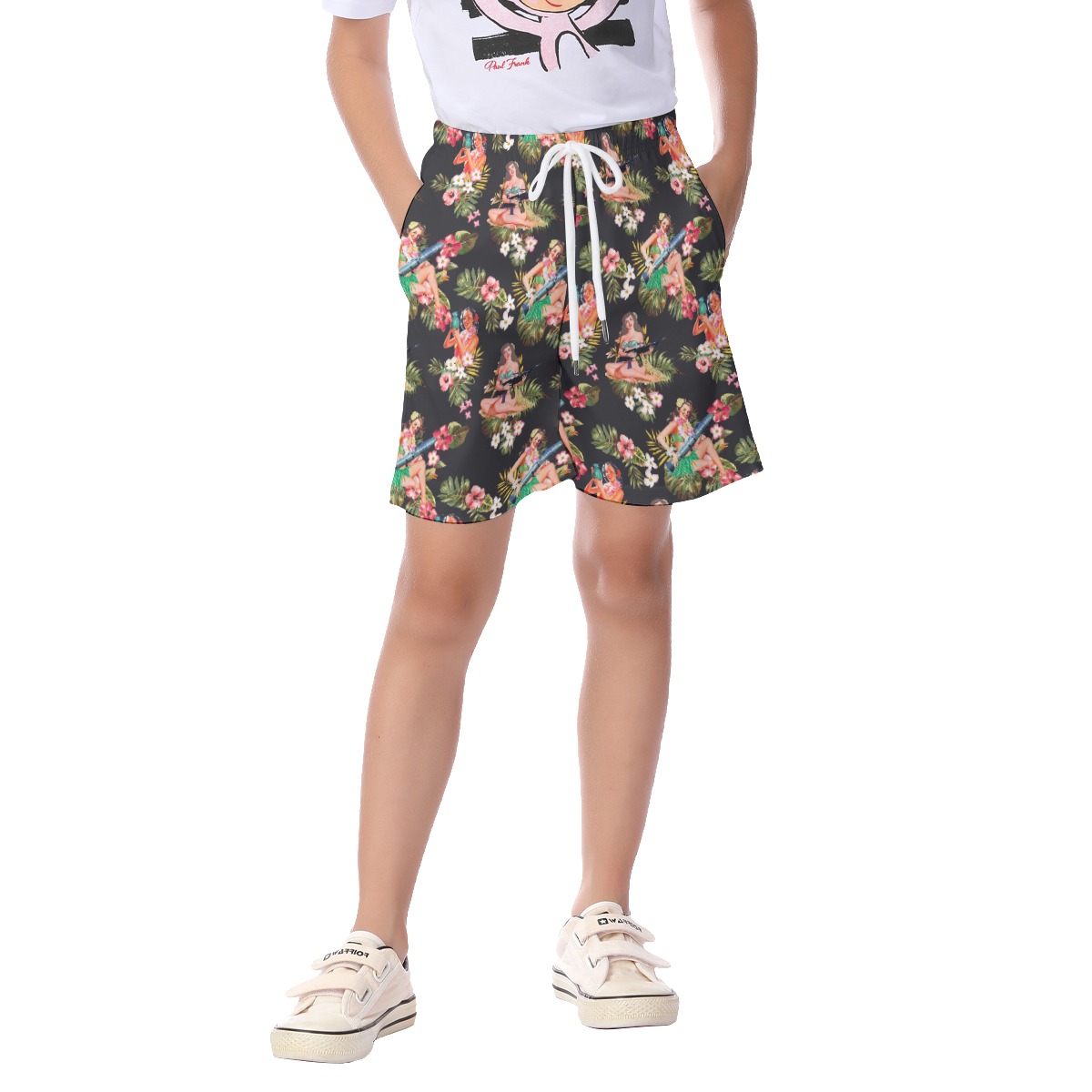 Tactical Hula Girls Hawaiian Beach Shorts For Kids - variant image 1