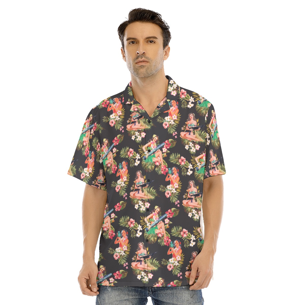 Men's Tactical Hula Girls Hawaiian Shirt - variant image 1