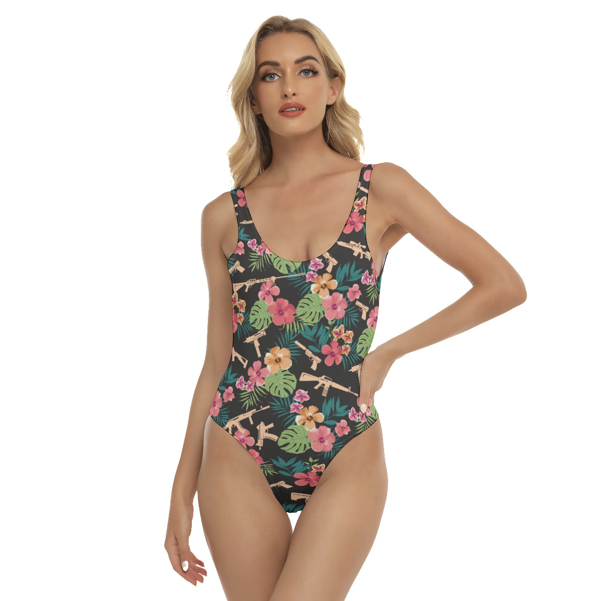 Tactical Gun Hawaiian One Piece Swimsuit For Women - variant image 1