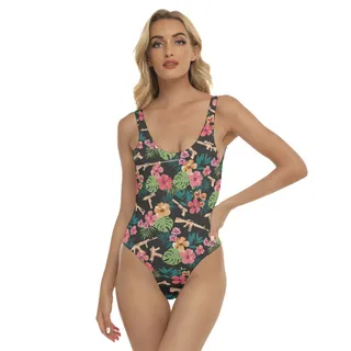 Tactical Gun Hawaiian One Piece Swimsuit For Women
