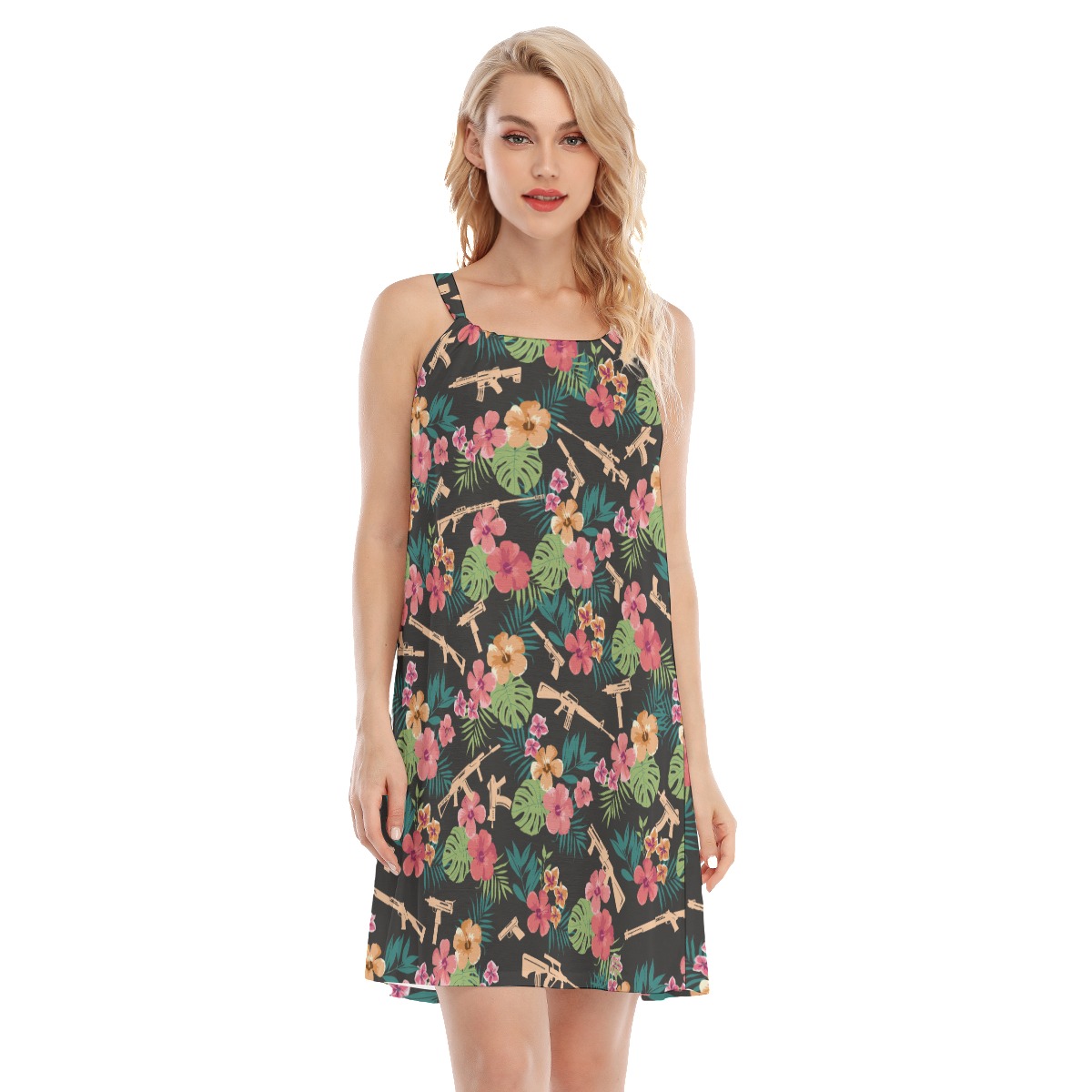 Tropical Gun Black Hawaiian Dress - variant image 1
