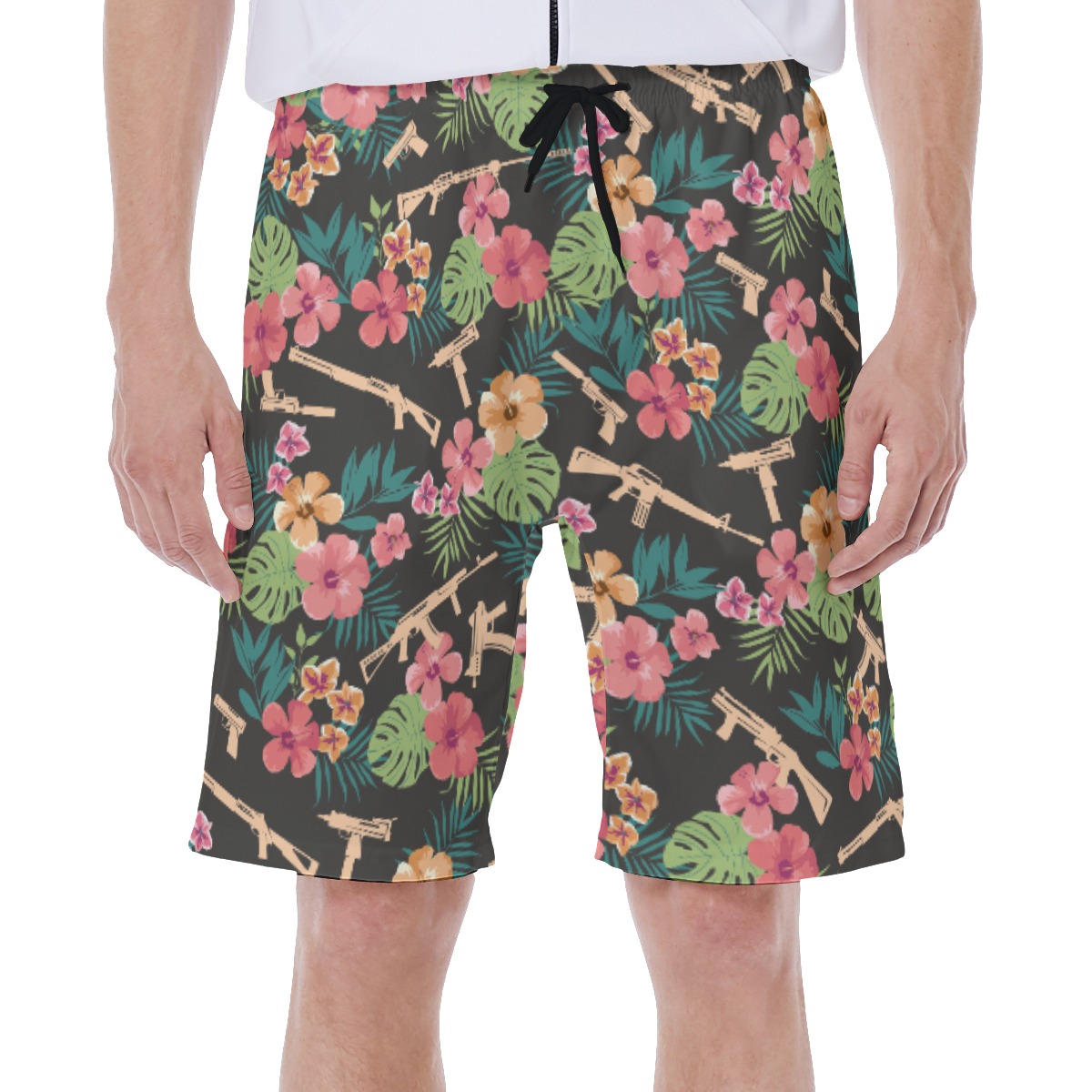 Men's Tactical Tropical Hawaiian Swim Trunks - variant image 1