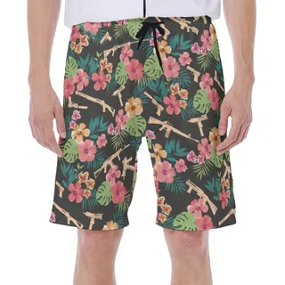 Men's Tactical Tropical Hawaiian Swim Trunks
