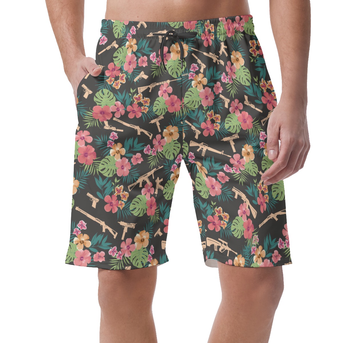 Men's Tropical Gun Hawaiian Beach Shorts - variant image 1