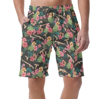 Men's Tropical Gun Hawaiian Beach Shorts