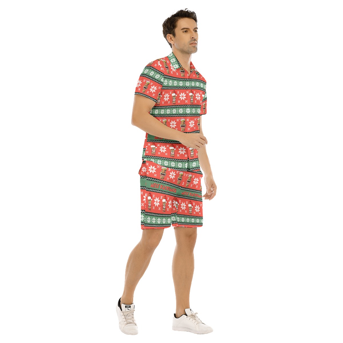 Men's Mele Kalikimaka Christmas Hawaiian Shirt And Shorts