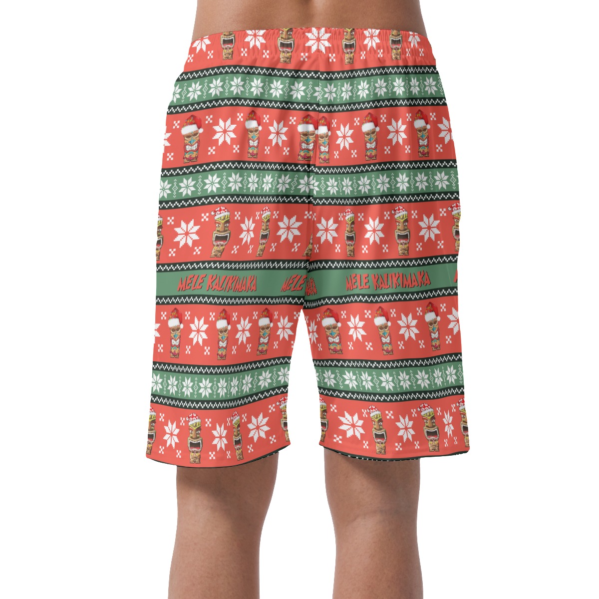Men's Mele Kalikimaka Tiki Christmas Hawaiian Beach Shorts