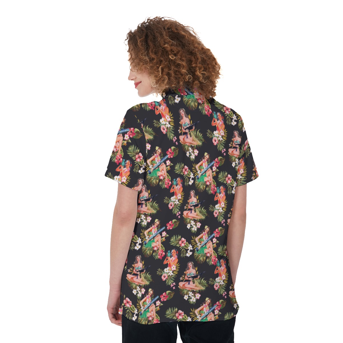 Tactical Hula Girls Hawaiian Polo Shirt For Women