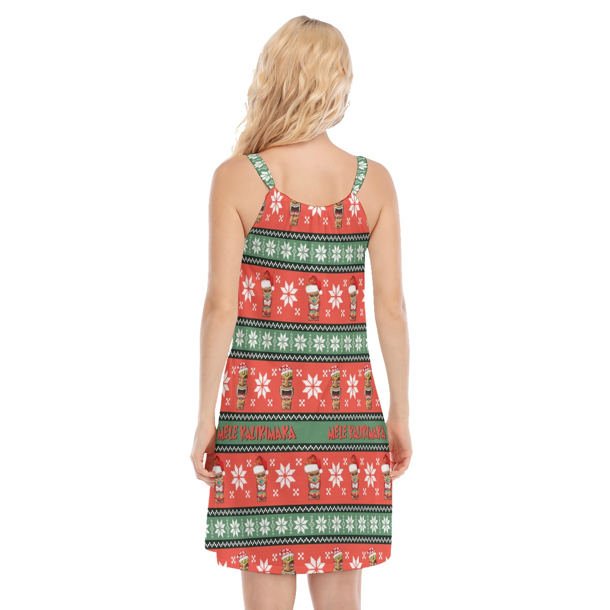 Christmas Luau Tiki Red Hawaiian Dress