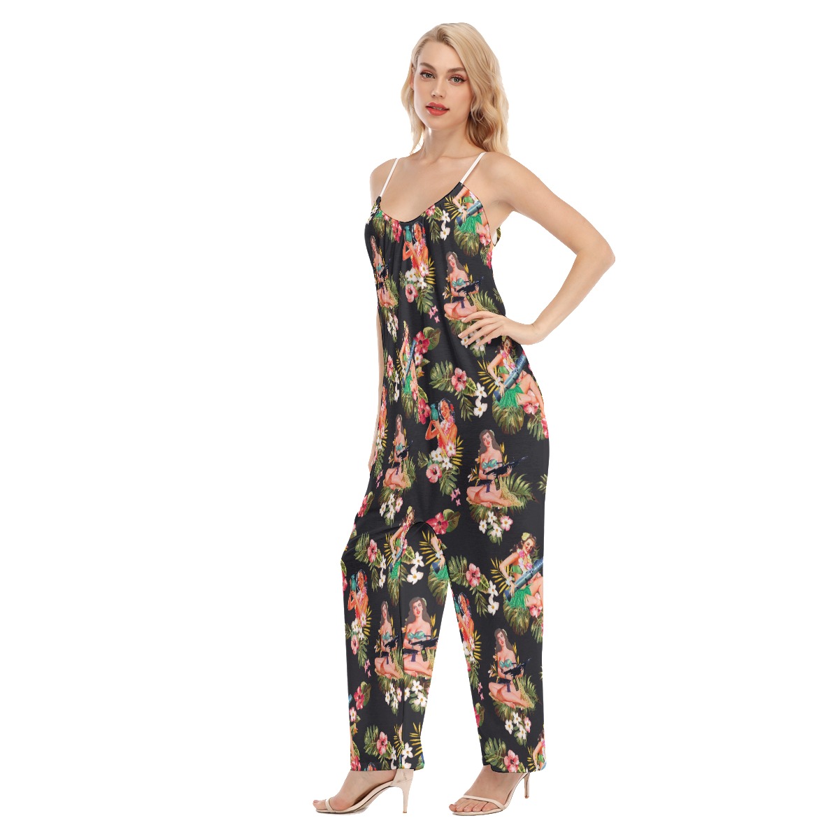 Women's Military Hula Girls Hawaiian Jumpsuit