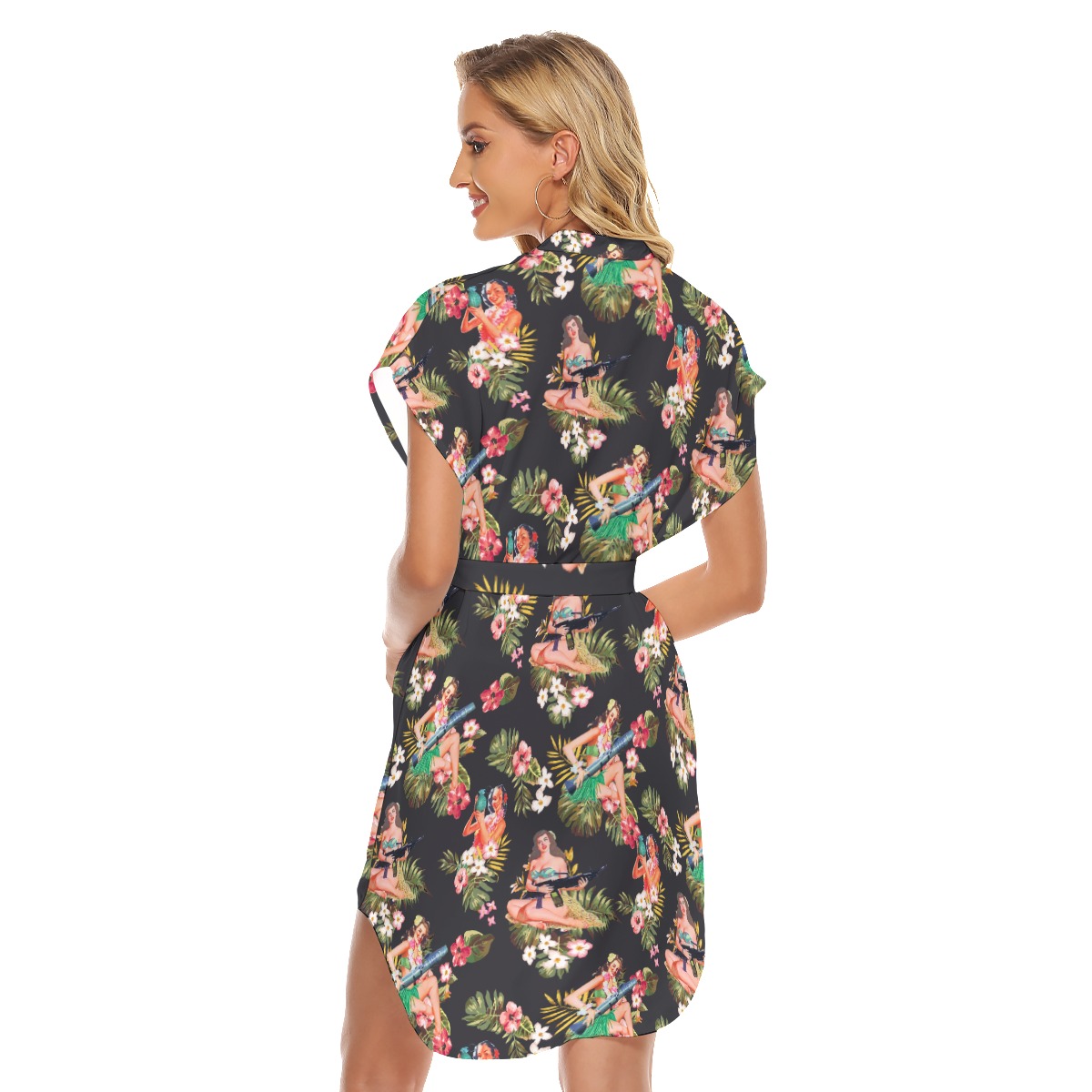 Tactical Hula Girls Hawaiian Dress With Tie