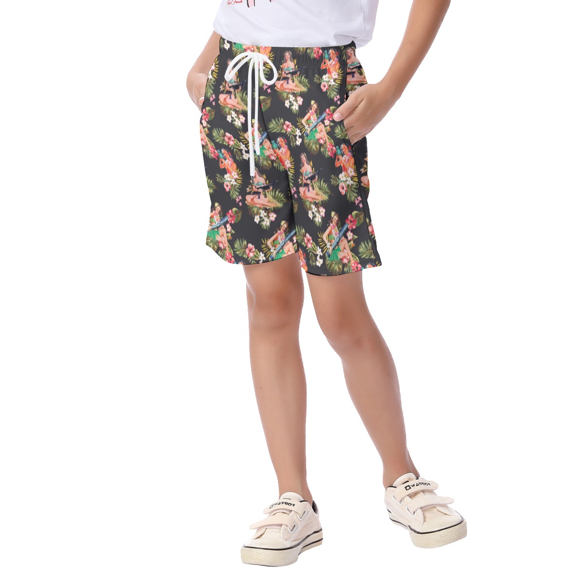 Tactical Hula Girls Hawaiian Beach Shorts For Kids