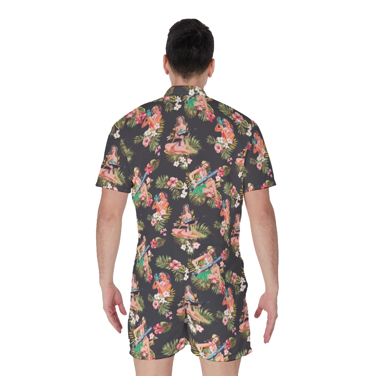 Tactical Hula Girls Hawaiian Romper For Men