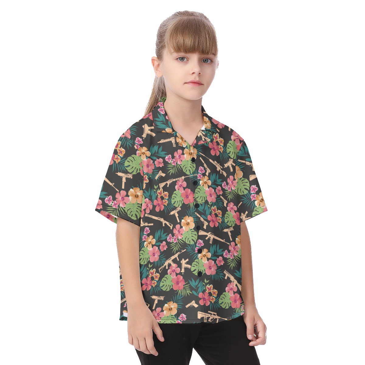 Colorful Tactical Hawaiian Shirt For Kids