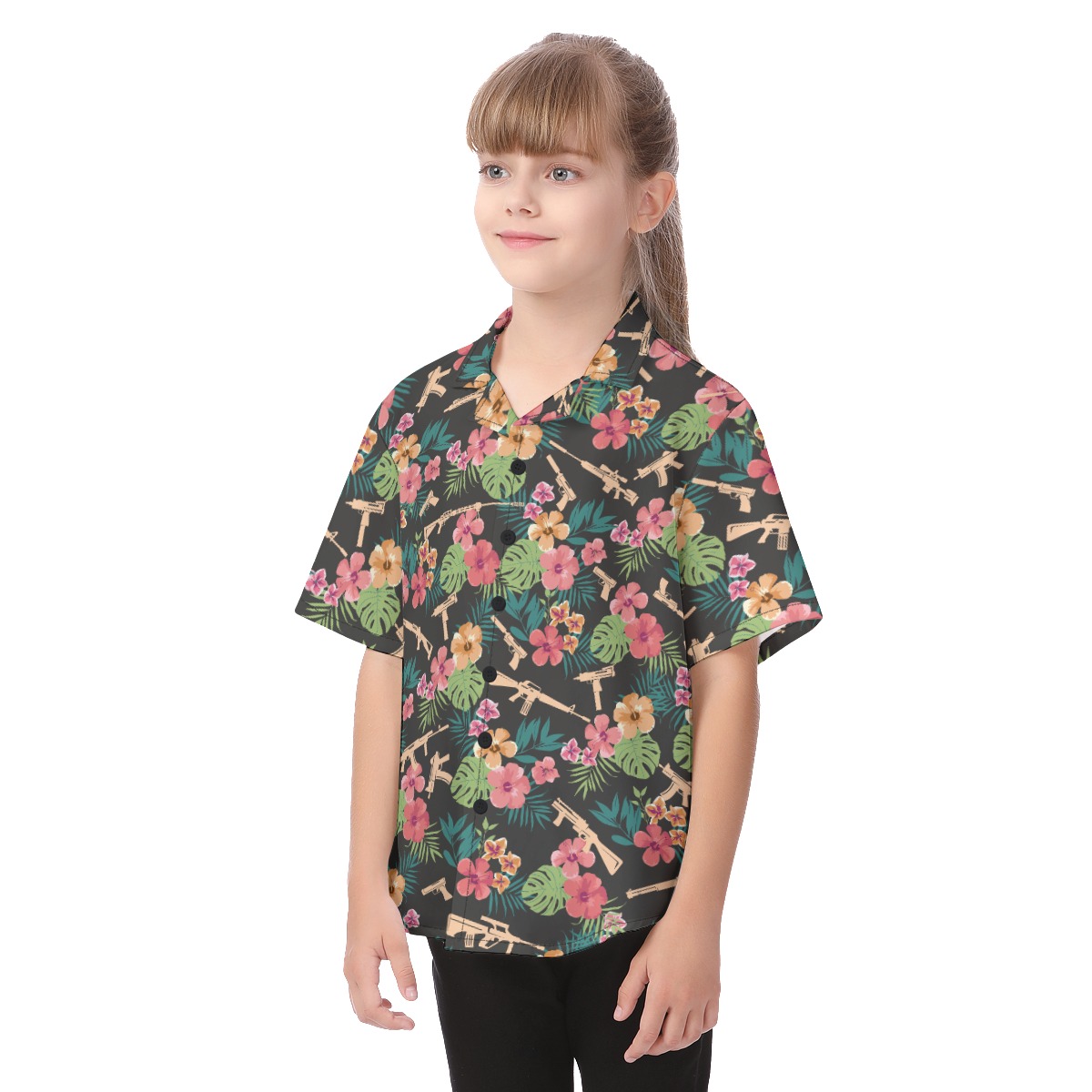 Colorful Tactical Hawaiian Shirt For Kids