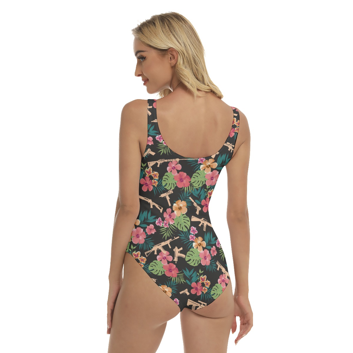 Tactical Gun Hawaiian One Piece Swimsuit For Women